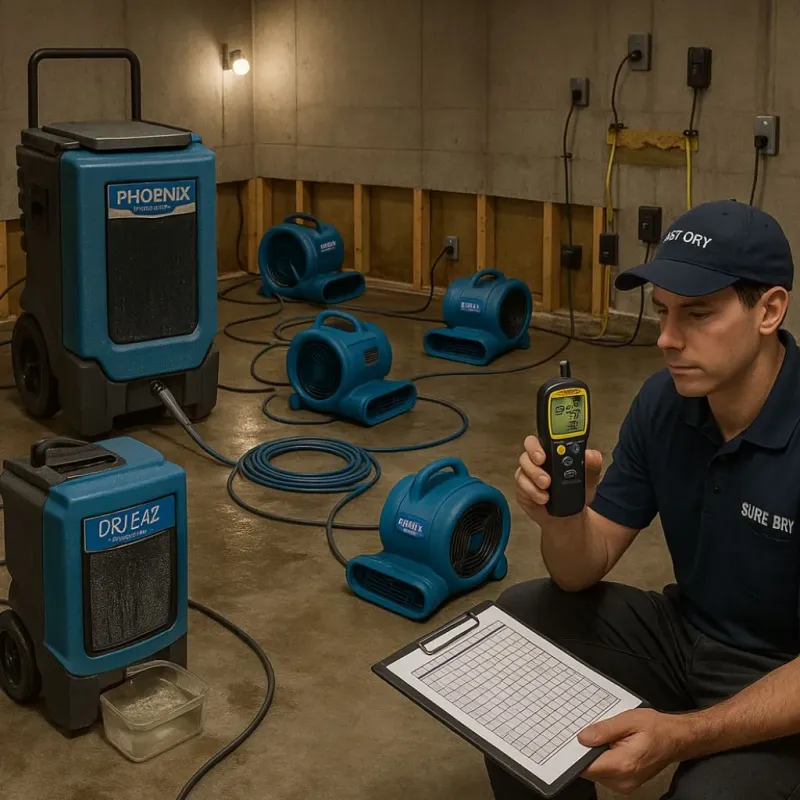 Structural Drying and Dehumidification process in McGehee, AR